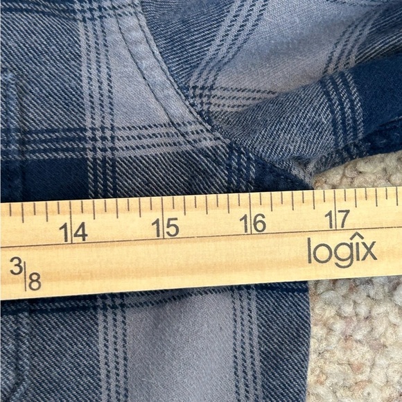 GAP Kids Blue and Gray Plaid Button Down Shirt - Picture 5 of 5